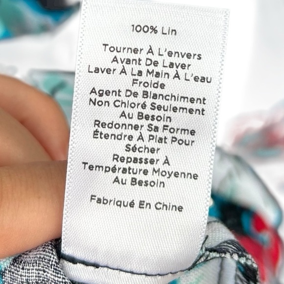 NWT Talbots 100% Linen Hibiscus Tunic Dress - Red White Blue - Size Medium - Picture 12 of 13